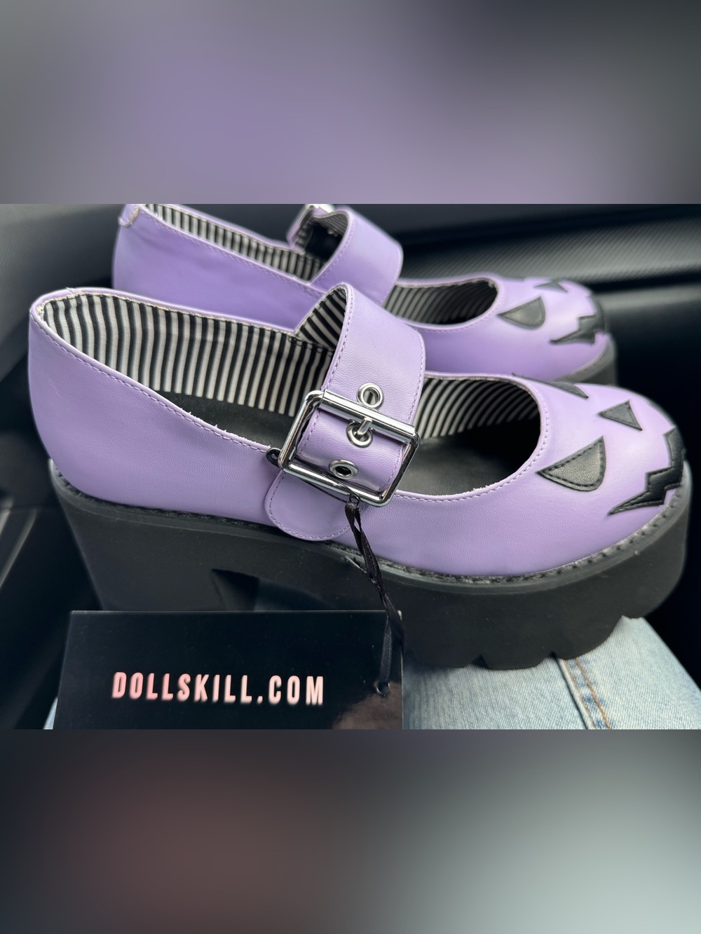 Dolls Kill Lavender Mary Jane Platform Shoes NWT